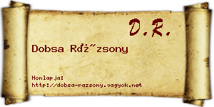 Dobsa Rázsony névjegykártya